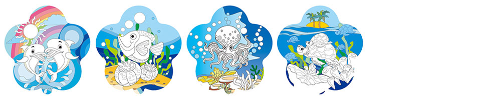 海洋世界塗鴉彩繪氣球(花朵形)